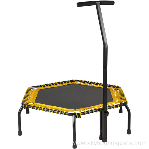 Gym fitness 50 inch hexagon trampoline with handle